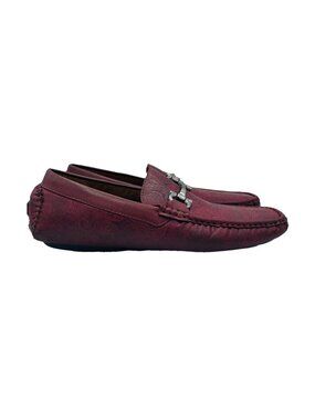 Reverse Shoes Mens Size 9 Red Leather Embossed Paisley Driving Loafers Comfort